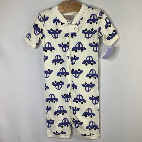 Size 6-9m (60): Hanna Andersson Red/Colorful Trains Organic Cotton 1pc Zip-Up PJs