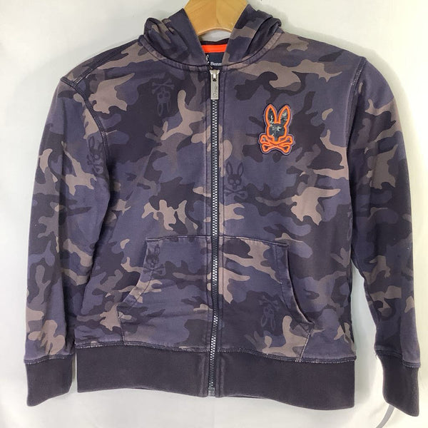 Size 7-8: Psycho Bunny Blue Camo Zip Hoodie