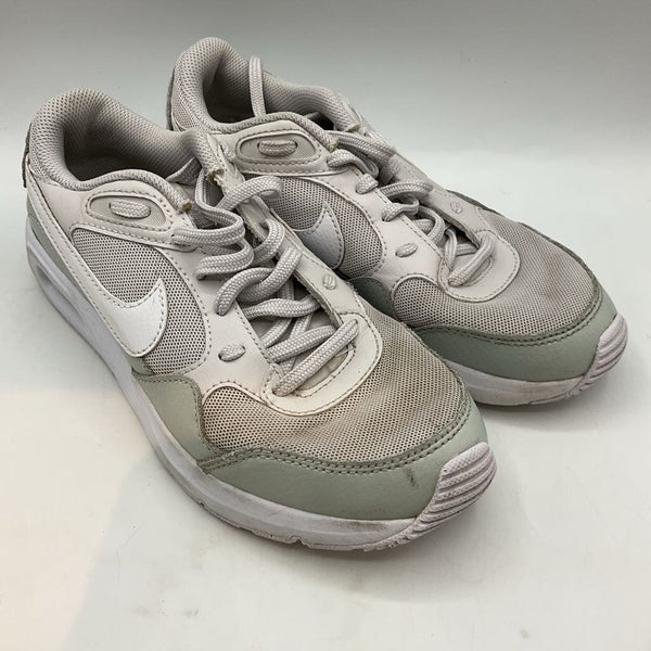 Size 5Y: Nike Air Gray/Green Lace Sneakers