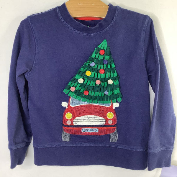 Size 2-3: Boden Navy Christmas Tree Holiday Sweatshirt