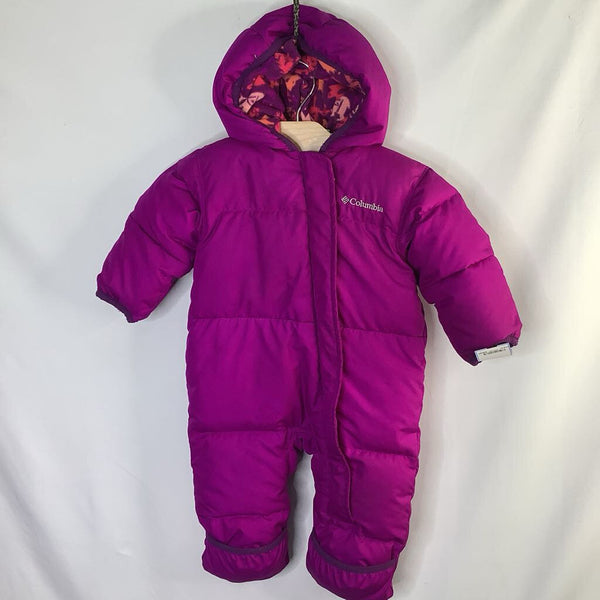 Size 6-12m: Columbia Purple Fleece Lined Down Bunting