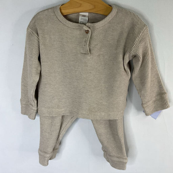 Size 18m: H&M Gray 2pc Waffle Knit Shirt/Pant Set