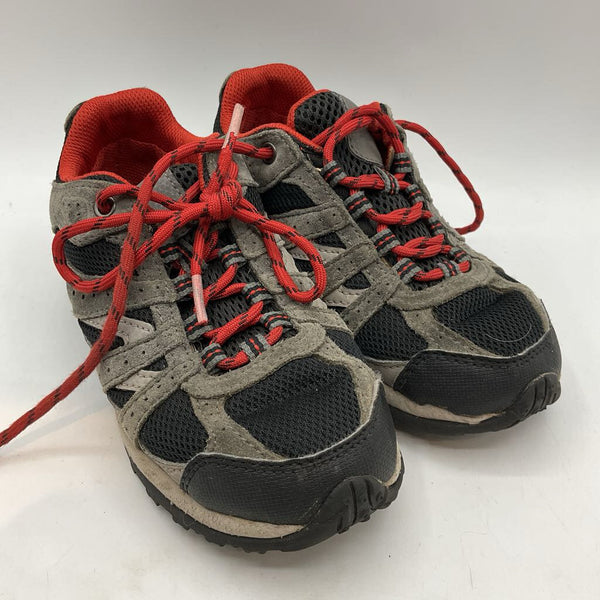 Size 2Y: Columbia Red/Gray Lace-Up Hiking Sneakers