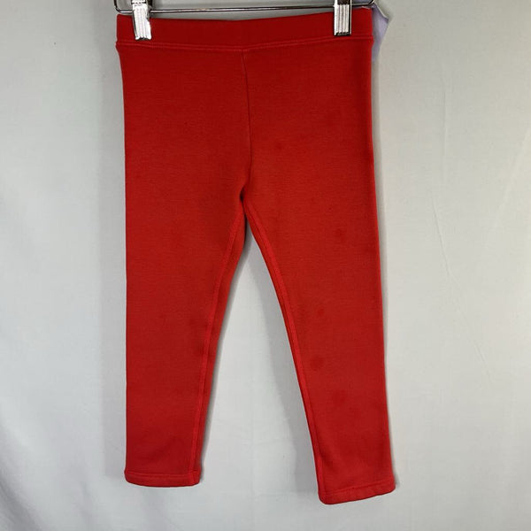 Size 4: Primary Orange Fleece Lined Leggings