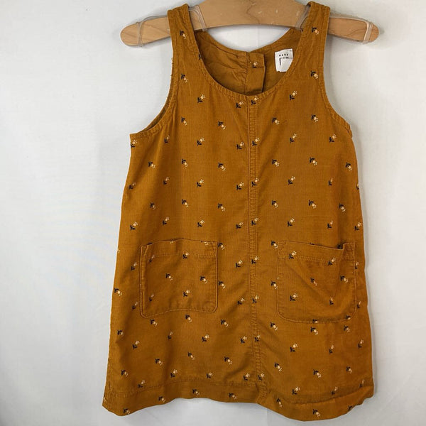 Size 3: Gap Yellow Floral Corduroy Sleeveless Dress