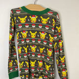 Size 8 (130): Hanna Andersson Gray/Multi Pikachu Organic Cotton 2pc Holiday PJs