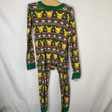 Size 8 (130): Hanna Andersson Gray/Multi Pikachu Organic Cotton 2pc Holiday PJs
