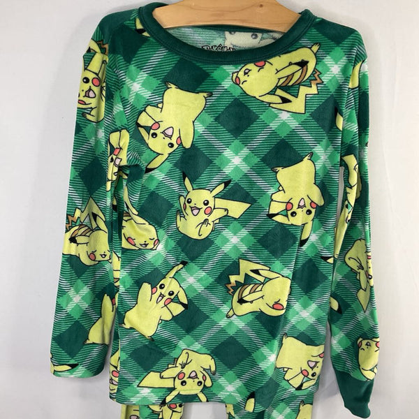 Size 10: Pokemon Green/Yellow Pikachu 2pc Fleece PJs