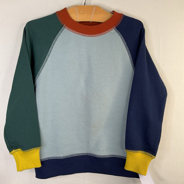 Size 4 (100): Hanna Andersson Blue/Multi Color Block Sweatshirt REDUCED