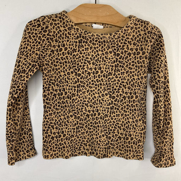 Size 4: Gap Brown Leopard Print Waffle Knit Long Sleeve