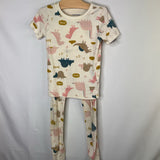 Size 6: Old Navy Cream/Multi Dino 2pc PJs