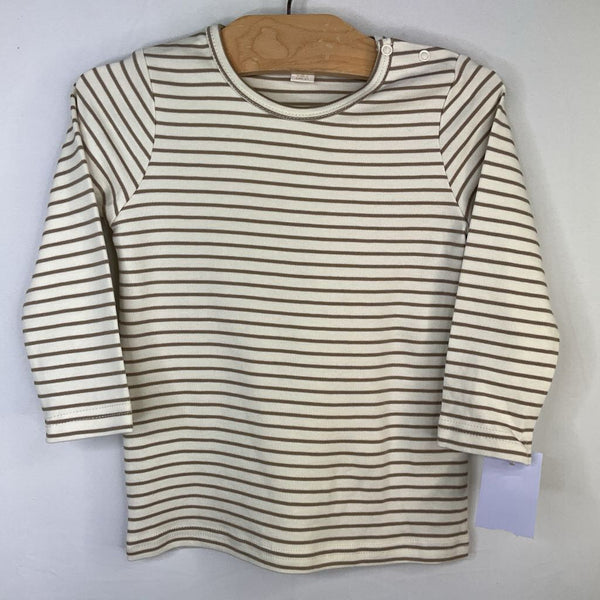 Size 2: Jamie Kay Beige Striped Long Sleeve Shirt