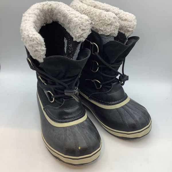 Size 3Y: Sorel Black Sherpa Lined Toggle Snow Boots