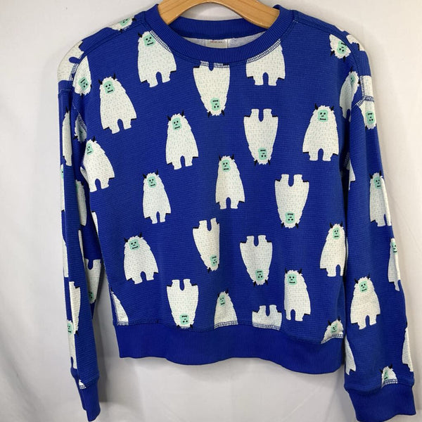 Size 8 (130): Hanna Andersson Blue Yeti Waffle Knit Long Sleeve Shirt