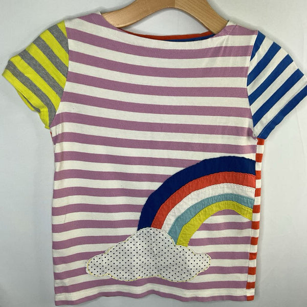 Size 9-10: Boden Colorful Striped Rainbow Applique T-Shirt