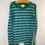 Size 10 (140): Hanna Andersson Blue/Green Striped 2pc PJs REDUCED