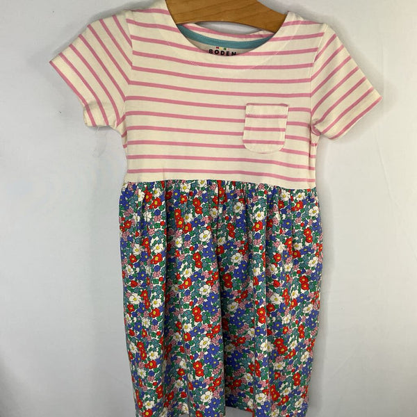 Size 4-5: Boden Pink/Colorful Stripes/Floral Dress