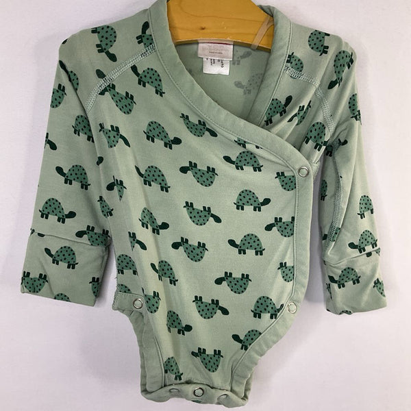 Size 0-3m (50): Hanna Andersson Green Turtles Tencel Onesie