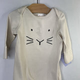 Size 12-18m (75): Hanna Andersson White Ribbed Bunny Romper REDUCED