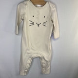 Size 12-18m (75): Hanna Andersson White Ribbed Bunny Romper REDUCED