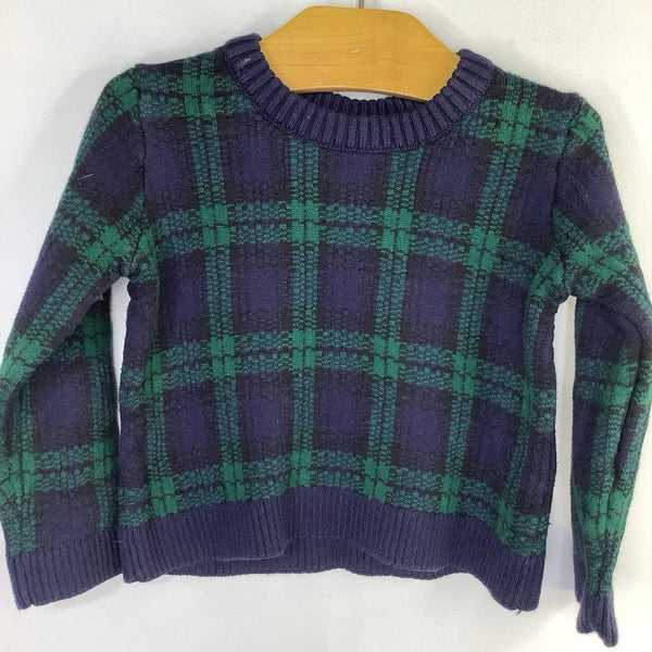 Size 12-18m: Janie and Jack Navy/Green Plaid Sweater