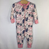 Size 9-12m (70): Hanna Anderson Pink Leia/R2-D2 1pc ZIp PJs