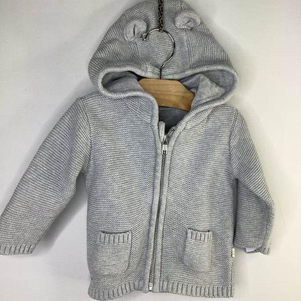 Size 6-12m: Gray Knit Zip Hoodie