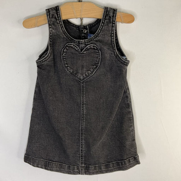Size 2: Gap Black Heart Denim Overall Dress