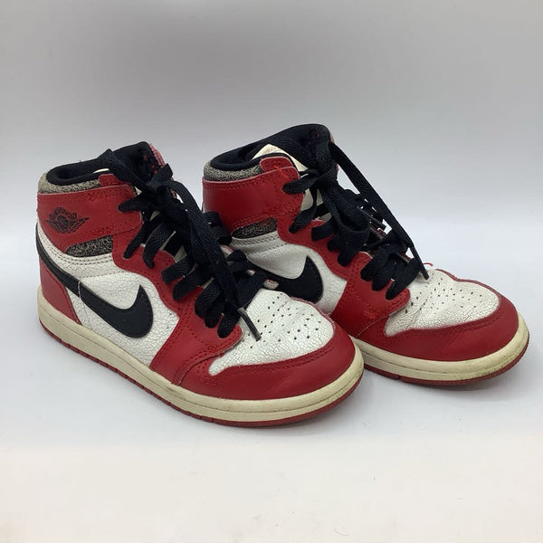 Size 12.5: Nike Jordan 1 Retro Red/White High Top Lace-Up Sneaker