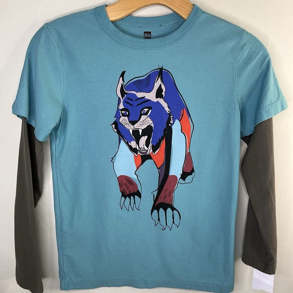 Size 10: Tea Blue/Multi Lynx Long Sleeve Shirt