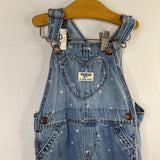 Size 3: OshKosh Blue/Pink Hearts Denim Overalls
