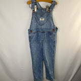 Size 3: OshKosh Blue/Pink Hearts Denim Overalls
