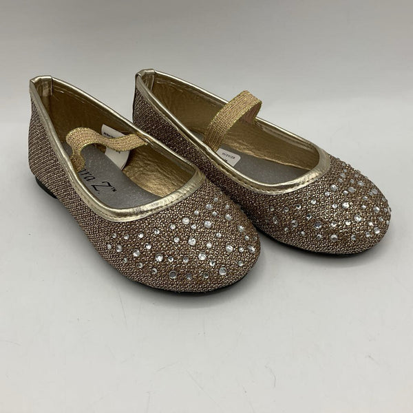 Size 7-8: Sara Z Gold Sparkle Flats