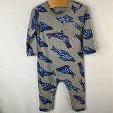 Size 6-9m: Tea Gray/Blue Seals Romper