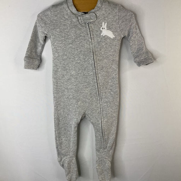 Size 0-3m: PBK Gray Bunny Zip Romper