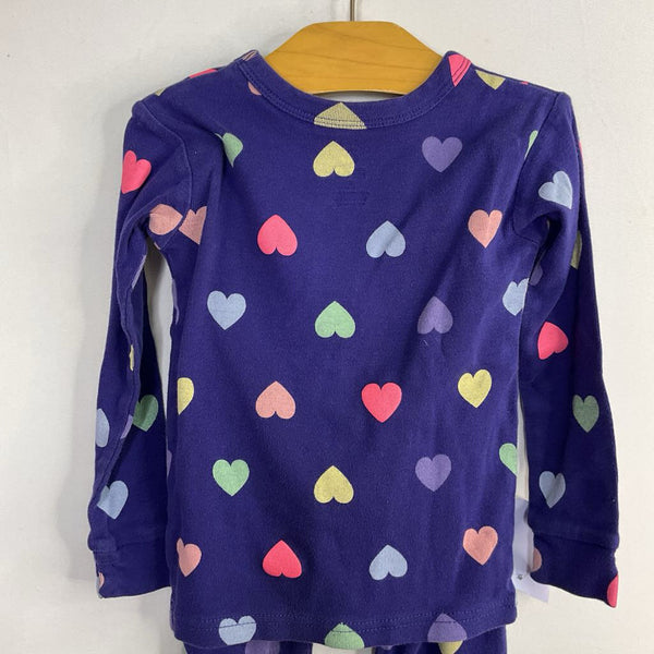 Size 3: Gap Purple/Colorful Hearts 2pc PJs