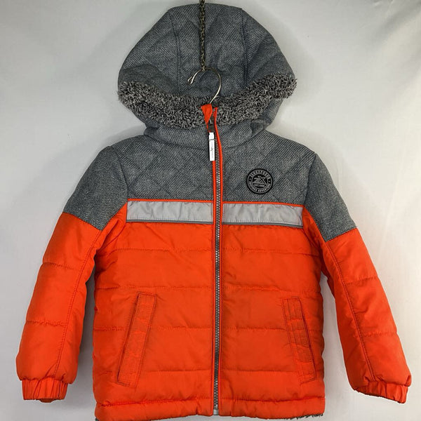 Size 4: ZeroXposur Orange/Gray Fleece Lined Puffer Coat