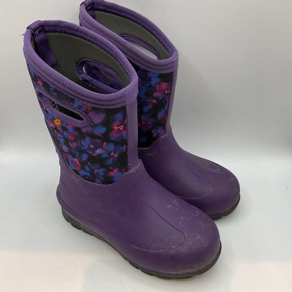 Size 2Y: Bogs Purple/Blue Floral Insulated -35* Rain Boots