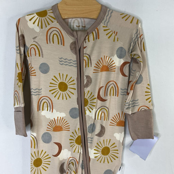 Size 3-6m: Little Sleepies Beige Desert Sunrise 1pc Bamboo PJs NEW w/ Tags