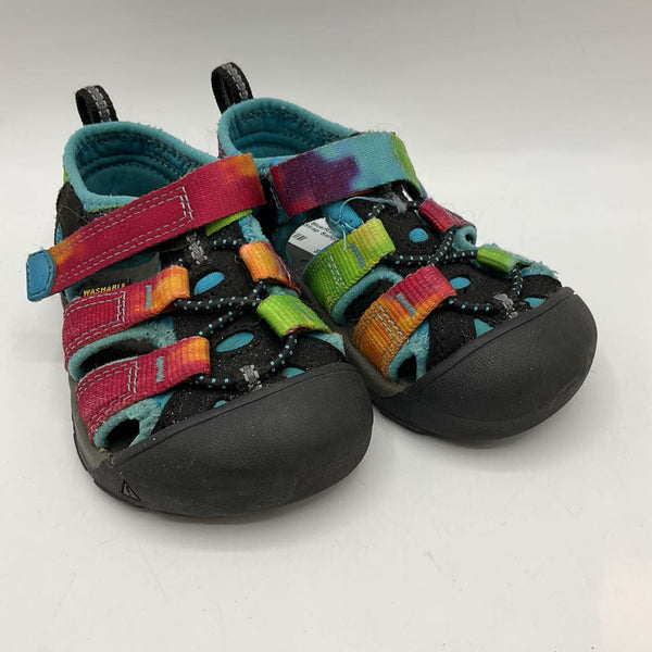 Size 5: Keen Blue/Rainbow Tie Dye Velcro Strap Sandals