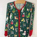 Size 2: Little Sleepies Green/Multi Doggies Bamboo 1pc Holiday PJs