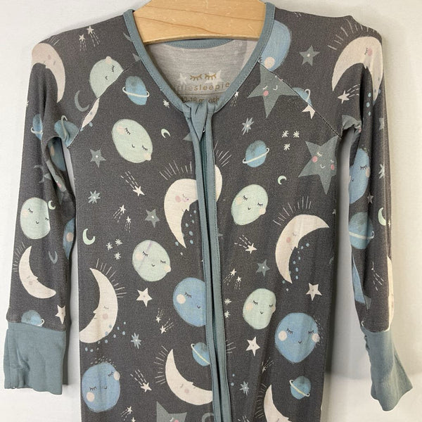 Size 12-18m: Little Sleepies Gray/Multi Moon/Stars Bamboo 1pc Zip PJs REDUCED