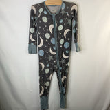 Size 12-18m: Little Sleepies Gray/Multi Moon/Stars Bamboo 1pc Zip PJs REDUCED