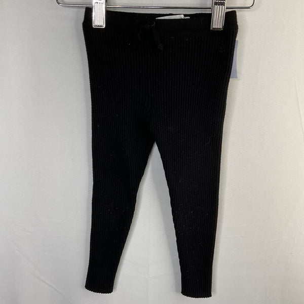 Size 2-3: Zara Black Ribbed Knit Leggings