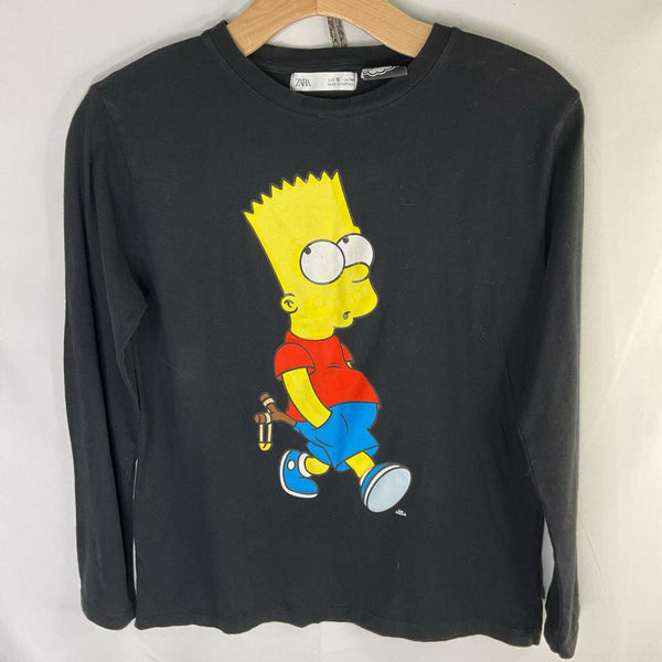 Size 10-12: Zara Black Glow-in-the-Darl Bart Long Sleeve Shirt