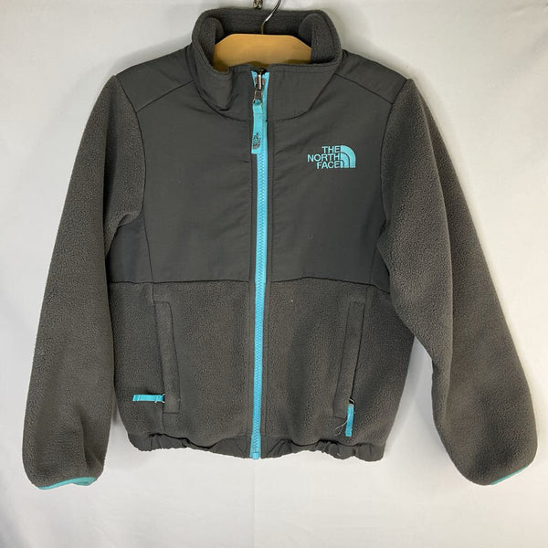 Size 6-7: The North Face Gray/Blue Fleece Zip Coat