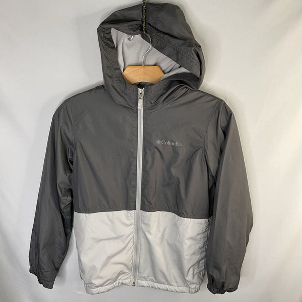 Size 10-12: Columbia Two Tone Gray Fleece Lined Raincoat