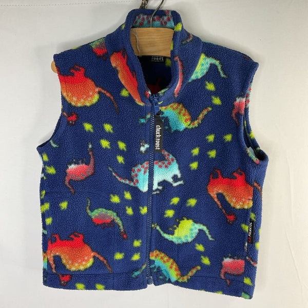 Size 3: Chuck Roast Blue/Colorful Dinos Fleece Vest