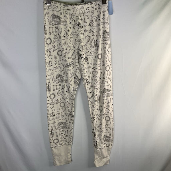 Size 9-10: Goumi White/Gray Holiday Cozy Pants