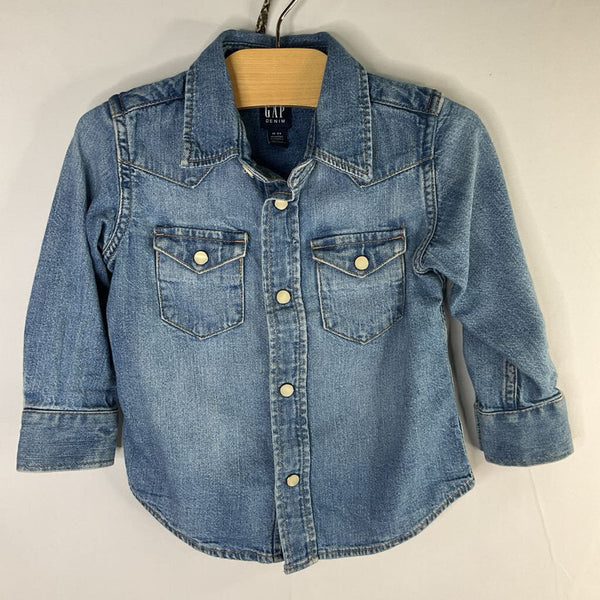 Size 18-24m: Gap Blue Denim Snap-Up Shirt